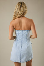Load image into Gallery viewer, NEWEST ARRIVAL Light Denim Strapless Mini Dress
