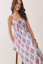 Load image into Gallery viewer, NEWEST ARRIVAL Baby Blue Floral Gathered Waist Maxi Dress
