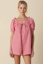 Load image into Gallery viewer, NEWEST ARRIVAL Red Gingham Relaxed Romper
