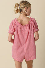 Load image into Gallery viewer, NEWEST ARRIVAL Red Gingham Relaxed Romper
