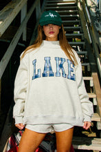 Load image into Gallery viewer, NEWEST ARRIVAL *PREORDER 8/20* Gray Reversible Lake/Mountain Oversized Mock Neck Sweatshirt
