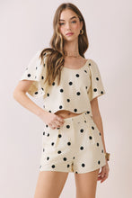 Load image into Gallery viewer, NEWEST ARRIVAL Cream Polka Dot Shorts Set
