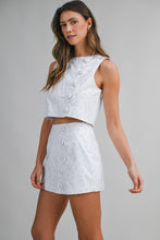 Load image into Gallery viewer, NEWEST ARRIVAL White/Sage Green Floral Skort Set
