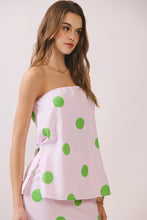 Load image into Gallery viewer, NEWEST ARRIVAL *PREORDER 2/9* Pink/Green Polka Dot Mini Skirt Set
