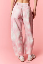 Load image into Gallery viewer, NEWEST ARRIVAL Baby Pink Gingham Barrel Jeans
