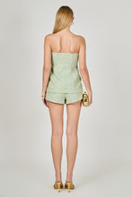 Load image into Gallery viewer, NEWEST ARRIVAL Sage Green Tweed Strapless Shorts Set
