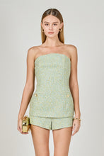 Load image into Gallery viewer, NEWEST ARRIVAL Sage Green Tweed Strapless Shorts Set
