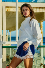 Load image into Gallery viewer, NEWEST ARRIVAL Navy Lace Comfy Shorts
