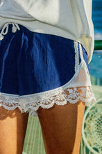 Load image into Gallery viewer, NEWEST ARRIVAL Navy Lace Comfy Shorts
