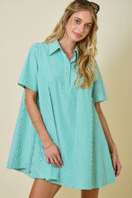Load image into Gallery viewer, NEWEST ARRIVAL Green Striped Shirt Dress
