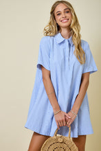 Load image into Gallery viewer, NEWEST ARRIVAL Blue Striped Shirt Dress
