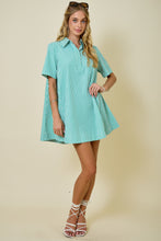Load image into Gallery viewer, NEWEST ARRIVAL Green Striped Shirt Dress
