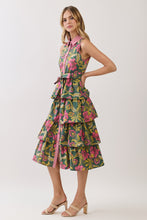 Load image into Gallery viewer, NEWEST ARRIVAL *PREORDER 7/29* Olive/Pink Button Down Layered Midi Dress
