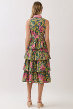Load image into Gallery viewer, NEWEST ARRIVAL *PREORDER 7/29* Olive/Pink Button Down Layered Midi Dress
