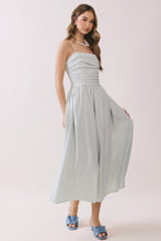 Load image into Gallery viewer, NEWEST ARRIVAL Blue Seersucker Smocked Bodice Midi Dress
