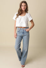 Load image into Gallery viewer, NEWEST ARRIVAL White Eyelet Cropped Blouse
