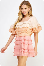Load image into Gallery viewer, NEWEST ARRIVAL *PREORDER 2/13* Coral Ruffle Tiered Mini Dress
