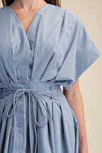 Load image into Gallery viewer, NEWEST ARRIVAL Dusty Fall Blue Dolman Sleeve Midi Dress
