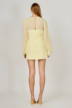 Load image into Gallery viewer, NEWEST ARRIVAL Yellow Mixed Media Mini Dress
