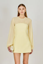 Load image into Gallery viewer, NEWEST ARRIVAL Yellow Mixed Media Mini Dress
