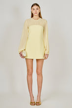 Load image into Gallery viewer, NEWEST ARRIVAL Yellow Mixed Media Mini Dress
