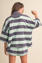Load image into Gallery viewer, NEWEST ARRIVAL Mint/Gray Striped Oversized Comfy Set
