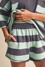Load image into Gallery viewer, NEWEST ARRIVAL Mint/Gray Striped Oversized Comfy Set
