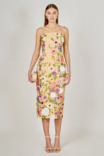 Load image into Gallery viewer, NEWEST ARRIVAL Nude Floral Embroidered Slim Midi Dress
