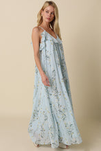 Load image into Gallery viewer, NEWEST ARRIVAL *PREORDER 2/27* Blue/Yellow Floral Yoke Maxi Dress
