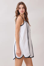 Load image into Gallery viewer, NEWEST ARRIVAL White/Black Scallop Trim Dress
