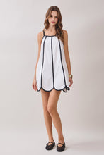 Load image into Gallery viewer, NEWEST ARRIVAL White/Black Scallop Trim Dress
