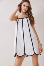 Load image into Gallery viewer, NEWEST ARRIVAL White/Black Scallop Trim Dress
