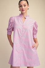 Load image into Gallery viewer, NEWEST ARRIVAL Pink Striped Button Down Dress

