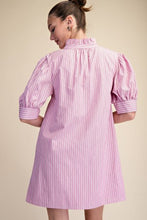 Load image into Gallery viewer, NEWEST ARRIVAL Pink Striped Button Down Dress
