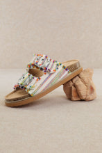 Load image into Gallery viewer, NEWEST ARRIVAL White/Multi Colored Buckle Slides
