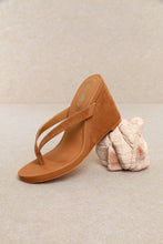 Load image into Gallery viewer, NEWEST ARRIVAL *PREORDER 3/24* Camel Thong Wedge Sandals
