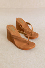 Load image into Gallery viewer, NEWEST ARRIVAL *PREORDER 3/24* Camel Thong Wedge Sandals
