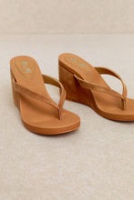 Load image into Gallery viewer, NEWEST ARRIVAL *PREORDER 3/24* Camel Thong Wedge Sandals
