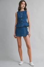 Load image into Gallery viewer, NEWEST ARRIVAL *PREORDER 2/28* Denim Ruffle Trim Skort Set
