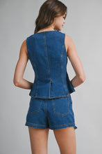 Load image into Gallery viewer, NEWEST ARRIVAL *PREORDER 2/28* Denim Ruffle Trim Skort Set

