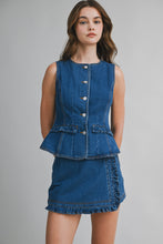 Load image into Gallery viewer, NEWEST ARRIVAL *PREORDER 2/28* Denim Ruffle Trim Skort Set
