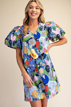 Load image into Gallery viewer, NEWEST ARRIVAL Blue Puff Bubble Sleeve Dress
