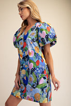 Load image into Gallery viewer, NEWEST ARRIVAL Blue Puff Bubble Sleeve Dress
