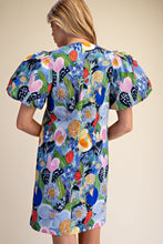 Load image into Gallery viewer, NEWEST ARRIVAL Blue Puff Bubble Sleeve Dress
