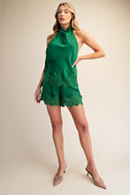 Load image into Gallery viewer, NEWEST ARRIVAL Green Satin Halter Blouse
