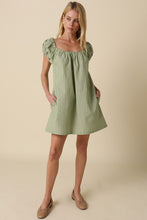 Load image into Gallery viewer, NEWEST ARRIVAL *PREORDER 2/13* Green Striped Babydoll Dress
