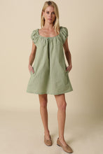 Load image into Gallery viewer, NEWEST ARRIVAL *PREORDER 2/13* Green Striped Babydoll Dress
