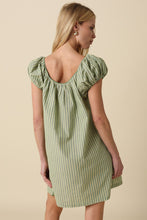 Load image into Gallery viewer, NEWEST ARRIVAL *PREORDER 2/13* Green Striped Babydoll Dress
