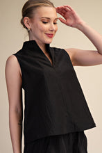 Load image into Gallery viewer, NEWEST ARRIVAL Black Split Collar Blouse
