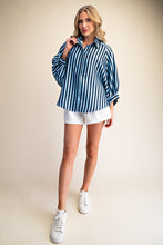 Load image into Gallery viewer, NEWEST ARRIVAL Striped Dolman Sleeve Button Down Blouse
